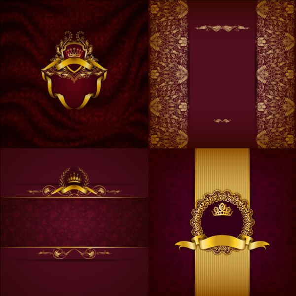 Ornate backgrounds with golden decoration vector 02 ornate golden decoration backgrounds   