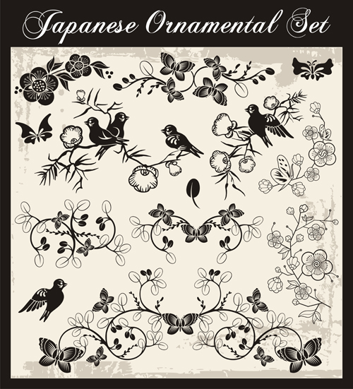 Japanese styles ornaments design vector set 06 styles ornaments Japanese design   