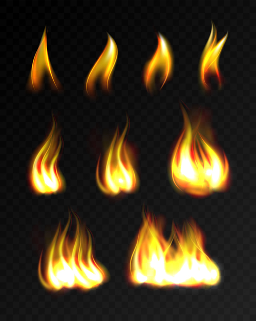 Flame illustration set vector 02 illustration flame   