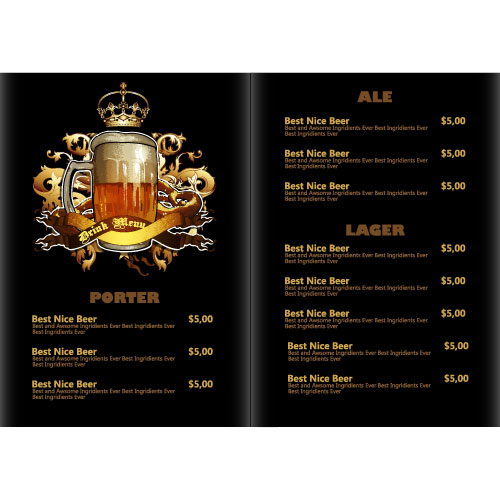 Pub beer menu vintage styles vector 08 vintage styles pub menu beer   