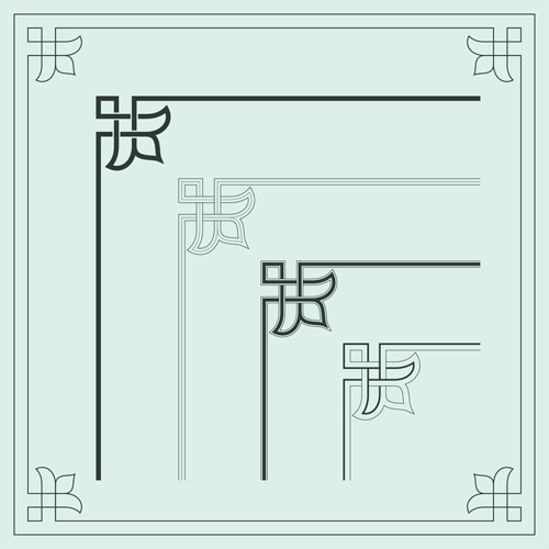 Corner ornament chinese styles vector 13 styles ornament corner chinese   