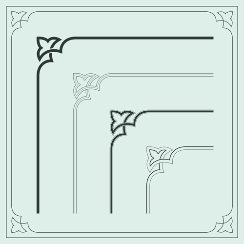 Corner ornament chinese styles vector 12 styles ornament corner chinese   