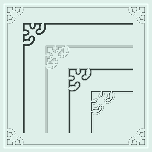 Corner ornament chinese styles vector 11 styles ornament corner chinese   