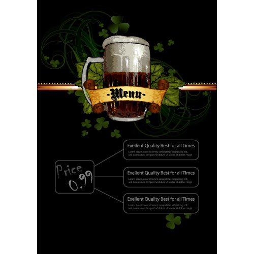 Pub beer menu vintage styles vector 04 vintage styles pub menu beer   