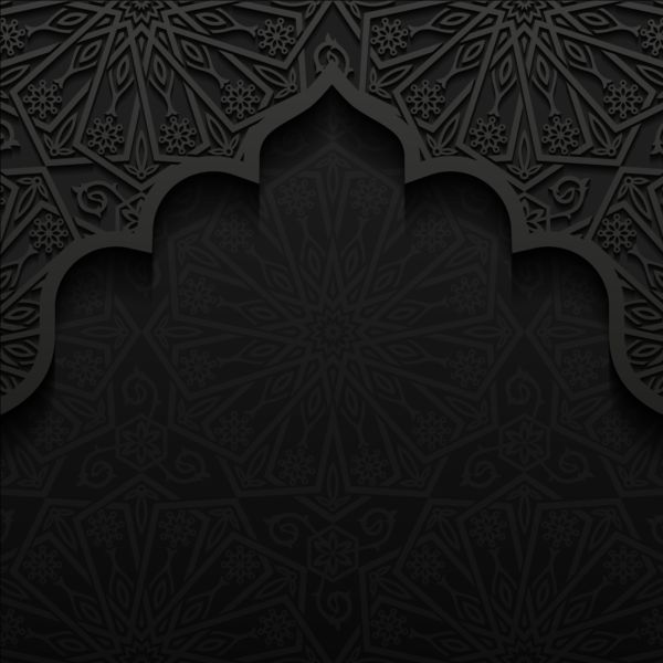 Islamic mosque with black background vector 07 mosque islamic black background   