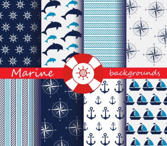 Marine summe pattern seamless vector 02 summe seamless pattern marine   