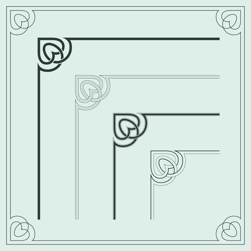 Corner ornament chinese styles vector 10 styles ornament corner chinese   