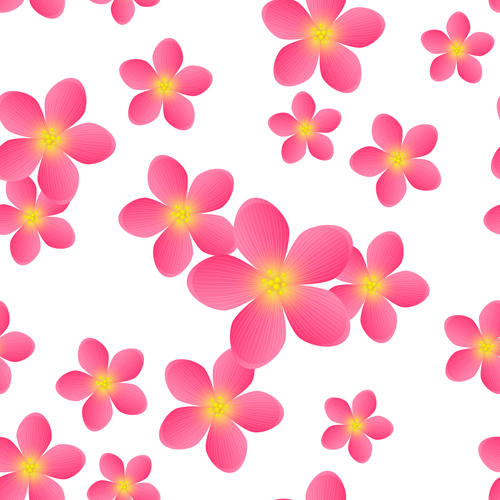 Seamless pattern with pink flowers vector 152960 seamless pink pattern flowers   