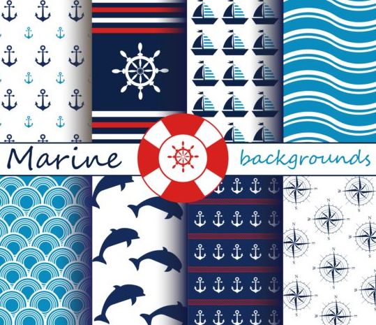 Marine summe pattern seamless vector 01 summe seamless pattern marine   