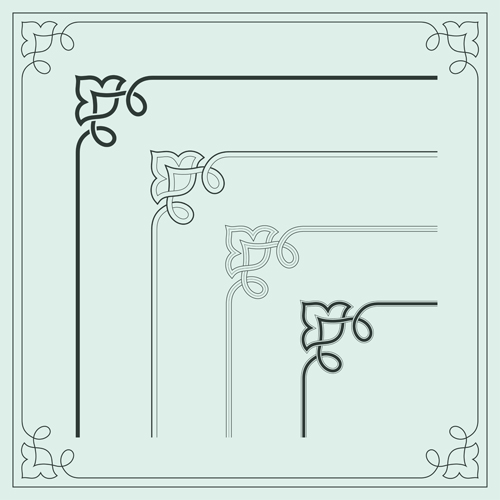 Corner ornament chinese styles vector 09 styles ornament corner chinese   