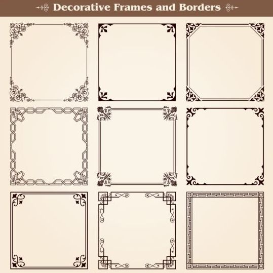 Decorative frame with borders set vector 05 frame decorative borders   
