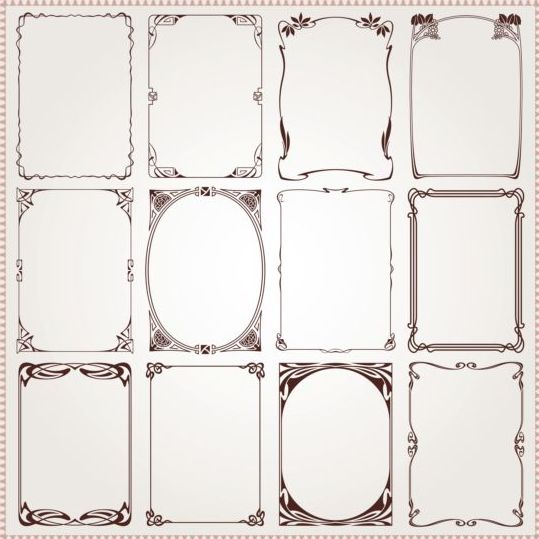 Decorative frame with borders set vector 04 frame decorative borders   
