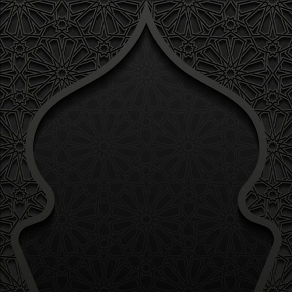 Islamic mosque with black background vector 04 mosque islamic black background   