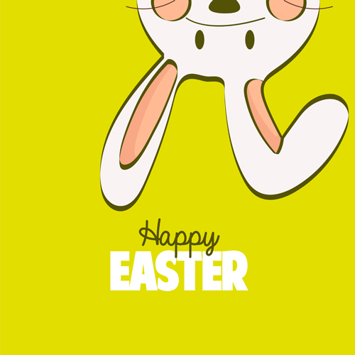 Happy easter card with hand drawn rabbit vector 05 rabbit happy hand easter drawn card   