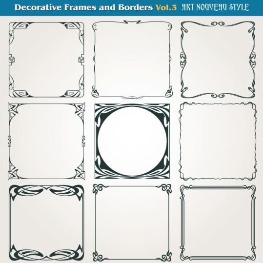 Decorative frame with borders set vector 03 frame decorative borders   