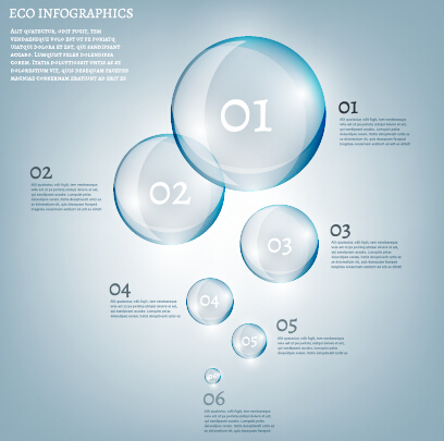 transparent bubble with Eco infographics vector transparent infographics eco bubble   