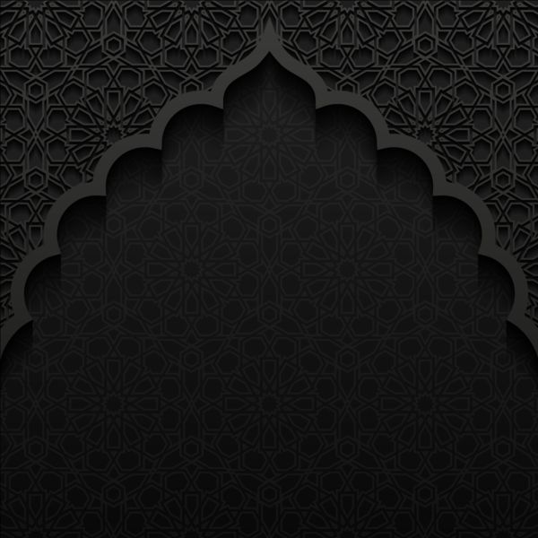 Islamic mosque with black background vector 03 mosque islamic black background   