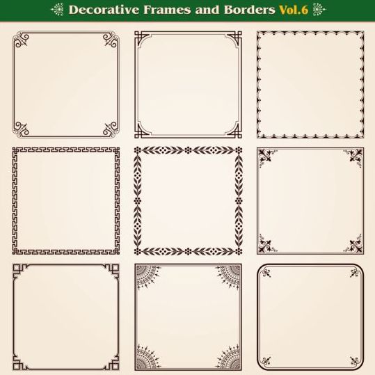 Decorative frame with borders set vector 02 frame decorative borders   