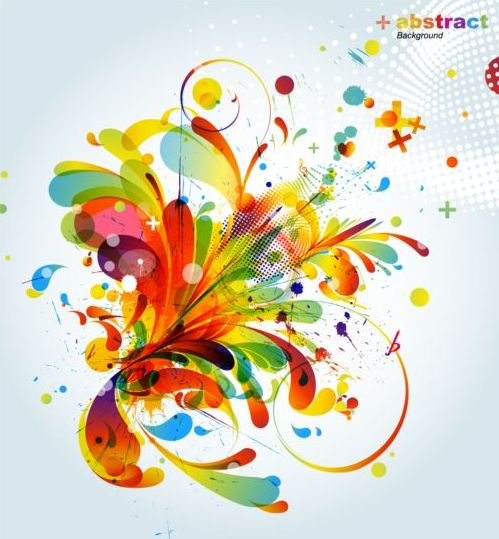 Colorful abstract background with grunge vector 05 grunge colorful background abstract   
