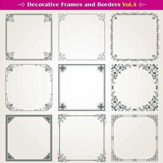 Decorative frame with borders set vector 01 frame decorative borders   