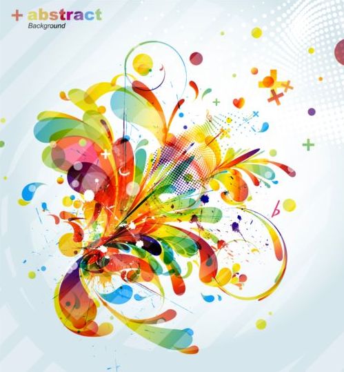Colorful abstract background with grunge vector 04 grunge colorful background abstract   