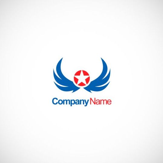 Star wing emblem company logo vector wing star logo emblem company   