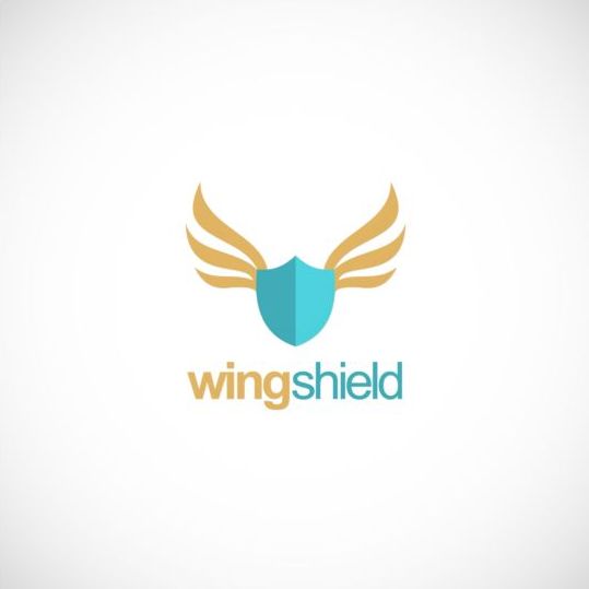 Shield protection wing vector logo shield protection logo   