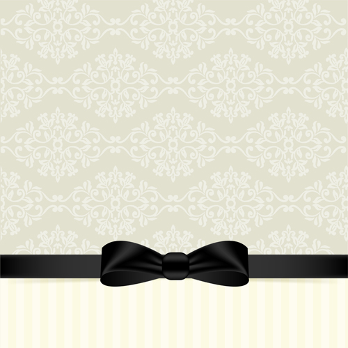 Ornate decor background with black bow vector ornate decor bow black background   