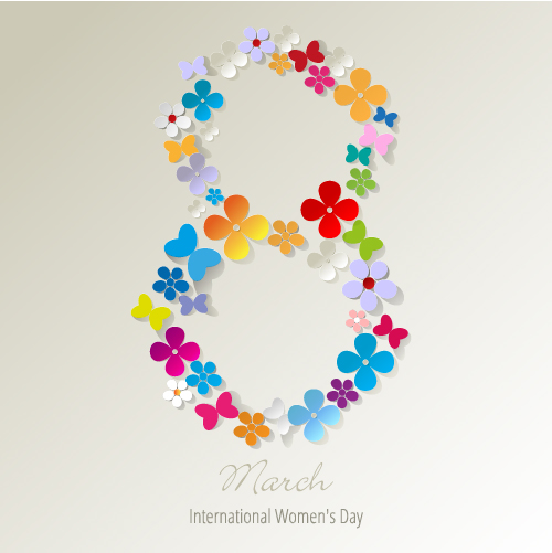 8 March Womens Day background with lilac flowers vector 04 womens March lilac flowers background   