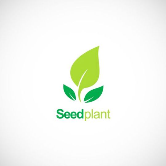 Seed plant green organic logo vector seed plant organic logo green   