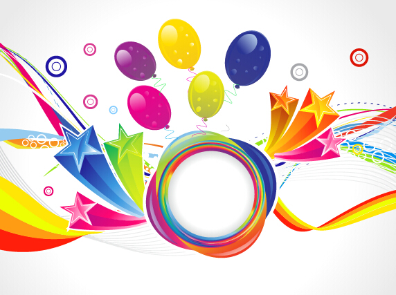 Multicolor happy birthday art background vector 06 multicolor happy birthday background   