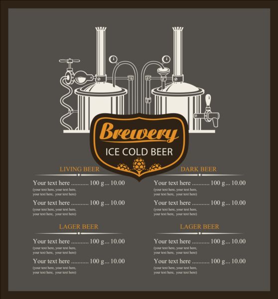 Ice clod beer menu vintage vector vintage menu ice clod beer   