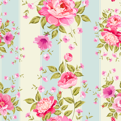 Pink flower seamless pattern beautiful vector pattern flower beautiful   