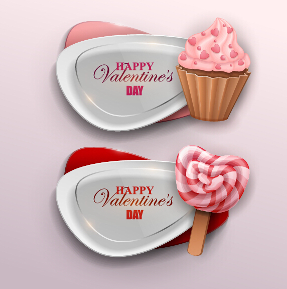 Valentines banner with sweet candy vector 02 valentines sweet candy banner   