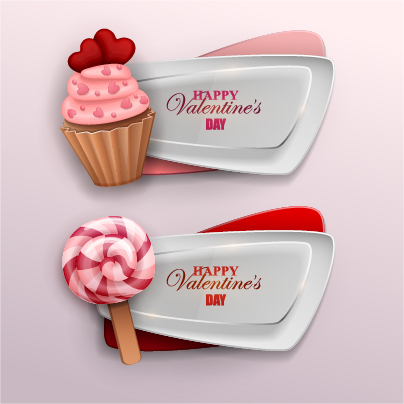 Valentines banner with sweet candy vector 01 valentines sweet candy banner   