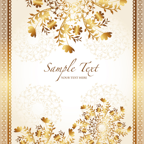 Golden floral elegant background vector 06 golden floral elegant background   