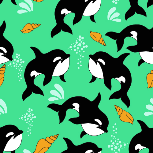 Dolphin with sea seamless pattern vector 01 seamless sea pattern dolphin   