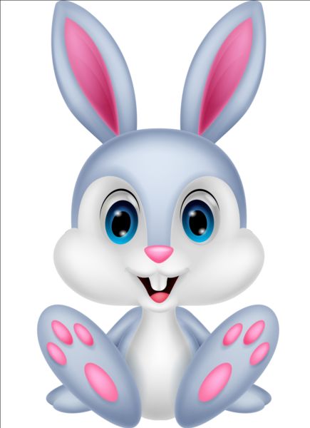 Cute cartoon rabbit design vector 03 - GooLoc