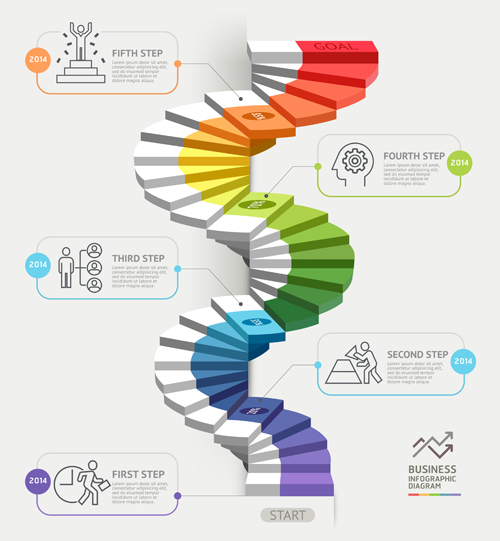 ladder with business template vector 04 template Ladder business   