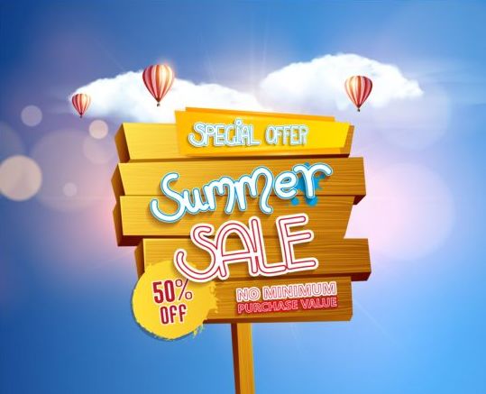 Summer sea background and wooded billboard vector 04 wooded summer sea billboard background   
