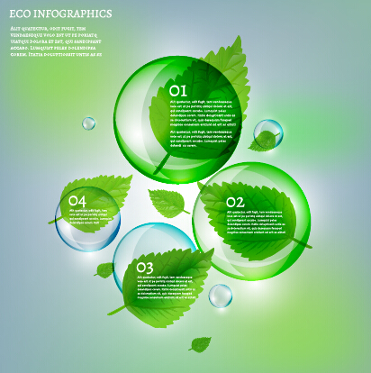 Eco Infographics and leaves bubble vector 02 leaves infographics eco bubble   