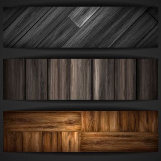 Woodboard texture banners vector set 07 Woodboard texture banners   
