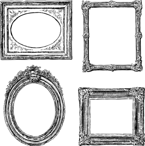 Classical photo frame vector material 04 photo frame classical   