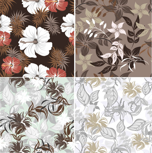 Flower vintage vector seamless pattern set 09 seamless pattern flower   