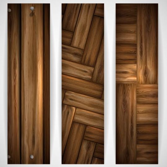 Woodboard texture banners vector set 06 Woodboard texture banners   