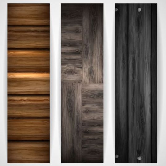 Woodboard texture banners vector set 05 Woodboard texture banners   