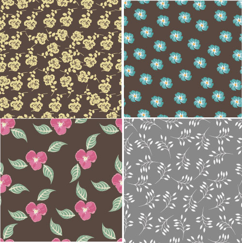 Flower vintage vector seamless pattern set 08 seamless pattern flower   