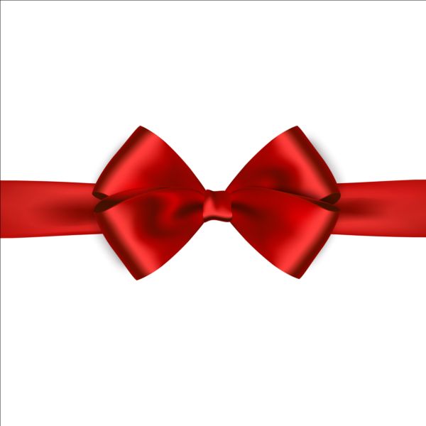 Shiny red ribbon bows vector set 07 shiny ribbon red bows   