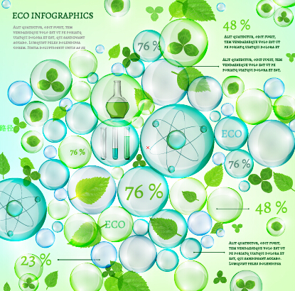 Eco Infographics and leaves bubble vector 10 leaves infographics eco bubble   