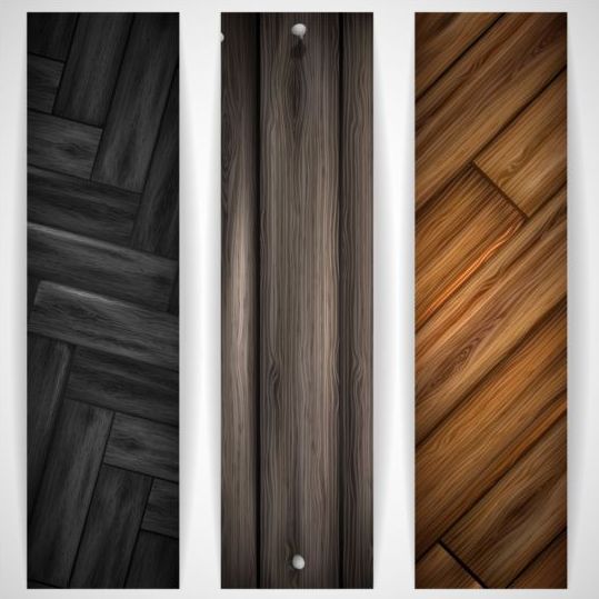 Woodboard texture banners vector set 03 Woodboard texture banners   